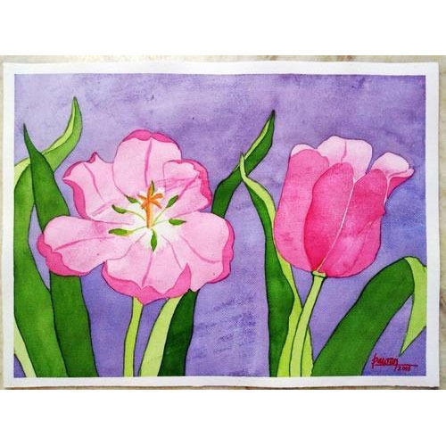 500x500 Tulip Watercolor Painting