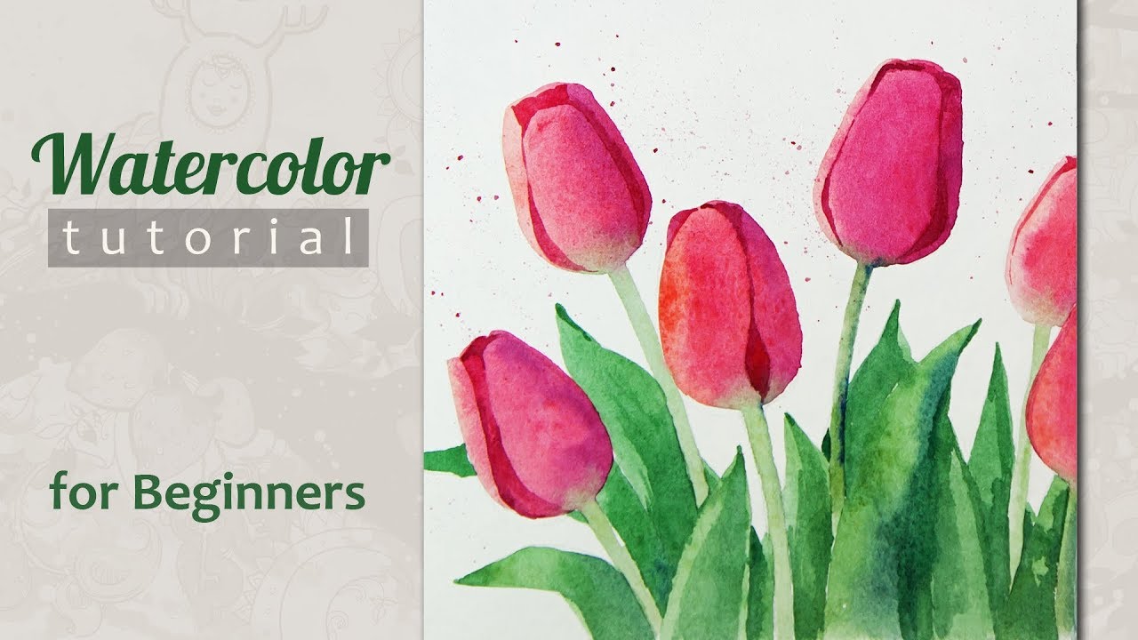1280x720 How To Draw Watercolor Tulips For Beginners. Watercolor Tutorial