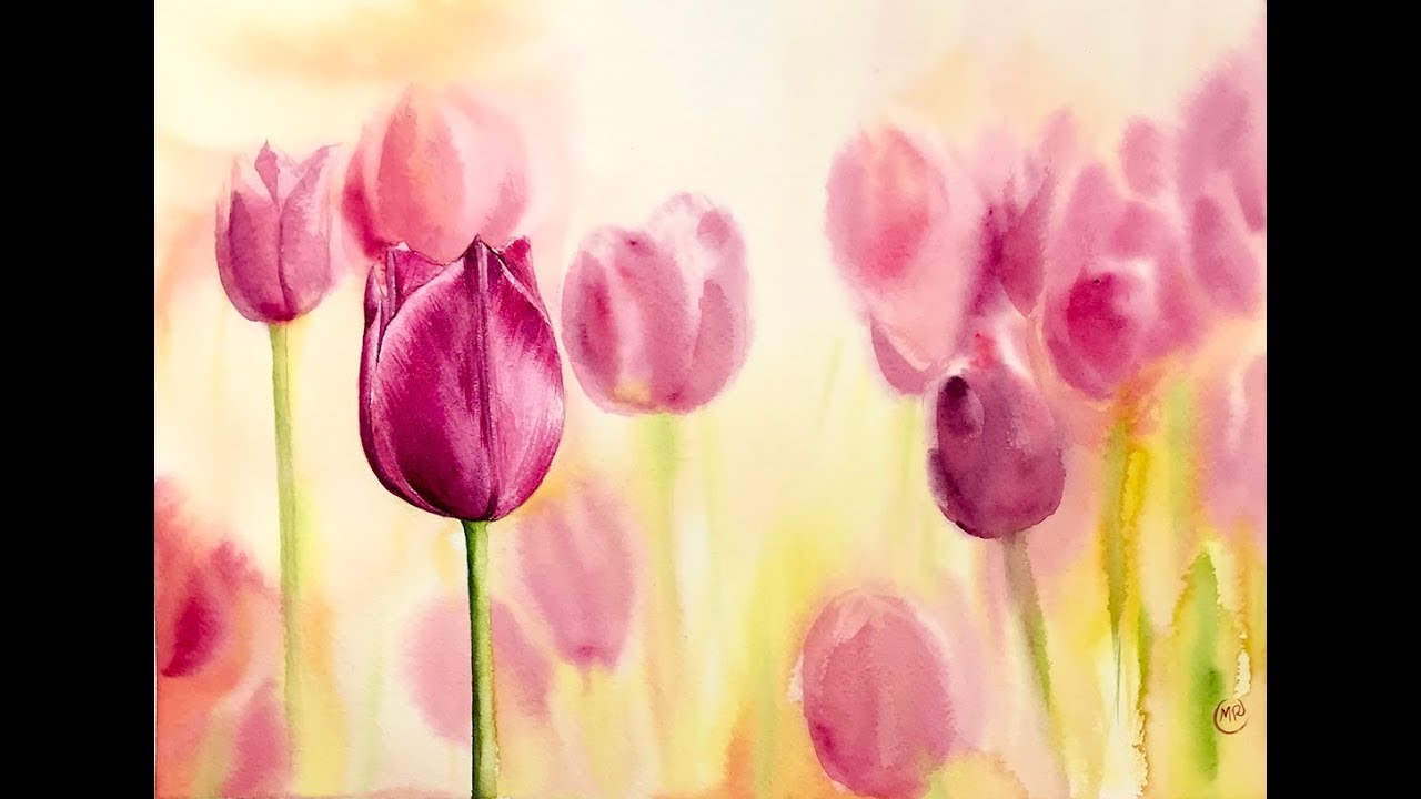 1280x720 Tulips In Watercolors Painting Tutorial