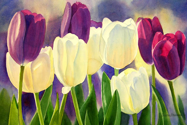 600x402 Floral Watercolor Paintings, Prints, Reproductions, Note Cards