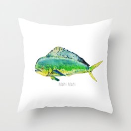 264x264 Watercolor Tuna Throw Pillows Society6