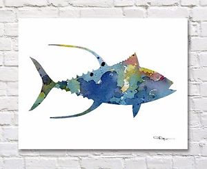 300x245 Yellowfin Tuna Abstract Watercolor Painting Art Print By Artist Dj