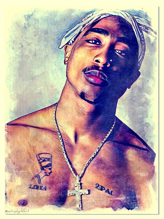570x760 Tupac Shakur All Eyez On Me Watercolor Painting Artistic Etsy
