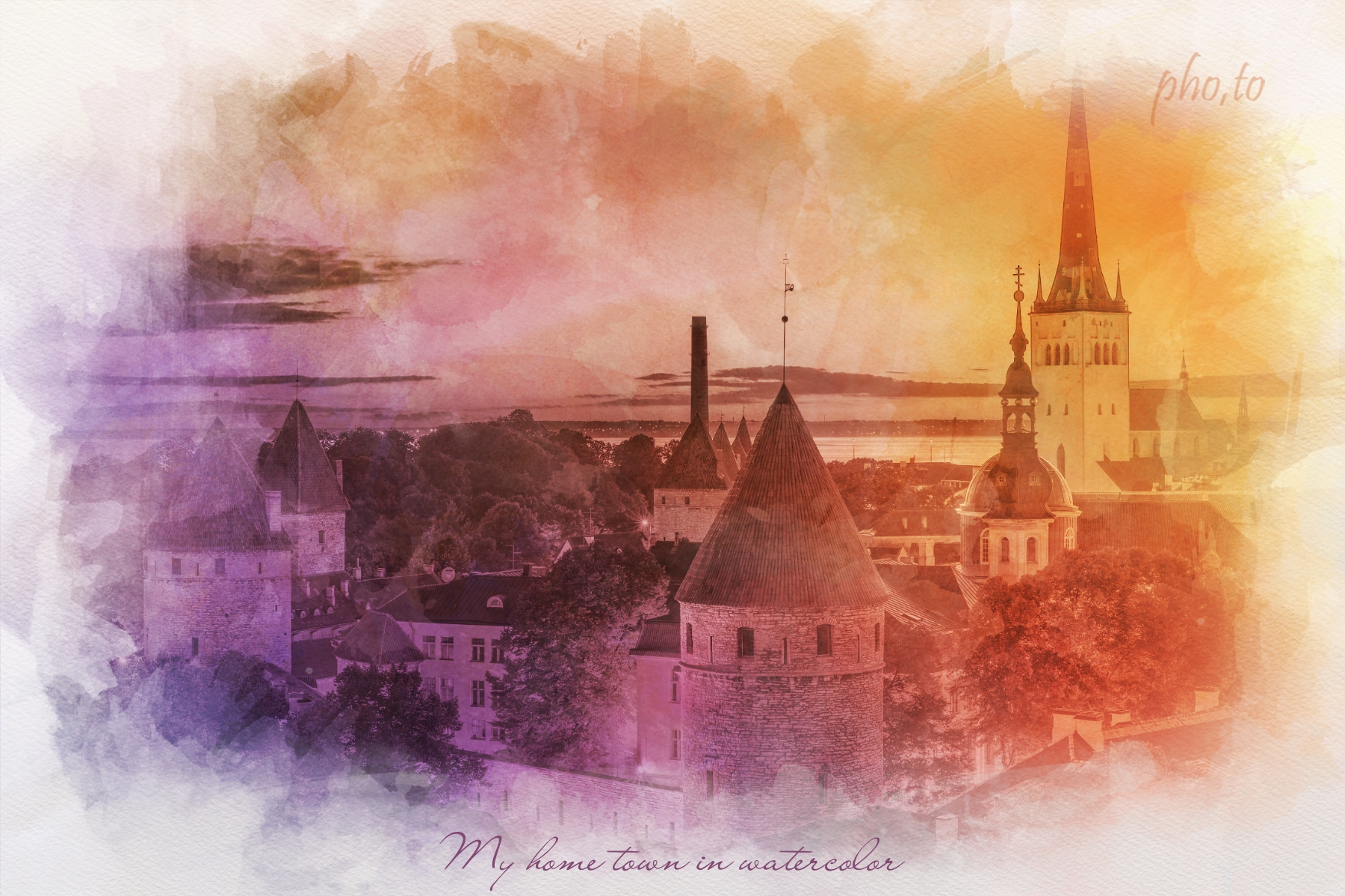 1800x1200 Warm Colors Painting Effect. Photo To Watercolor Online.