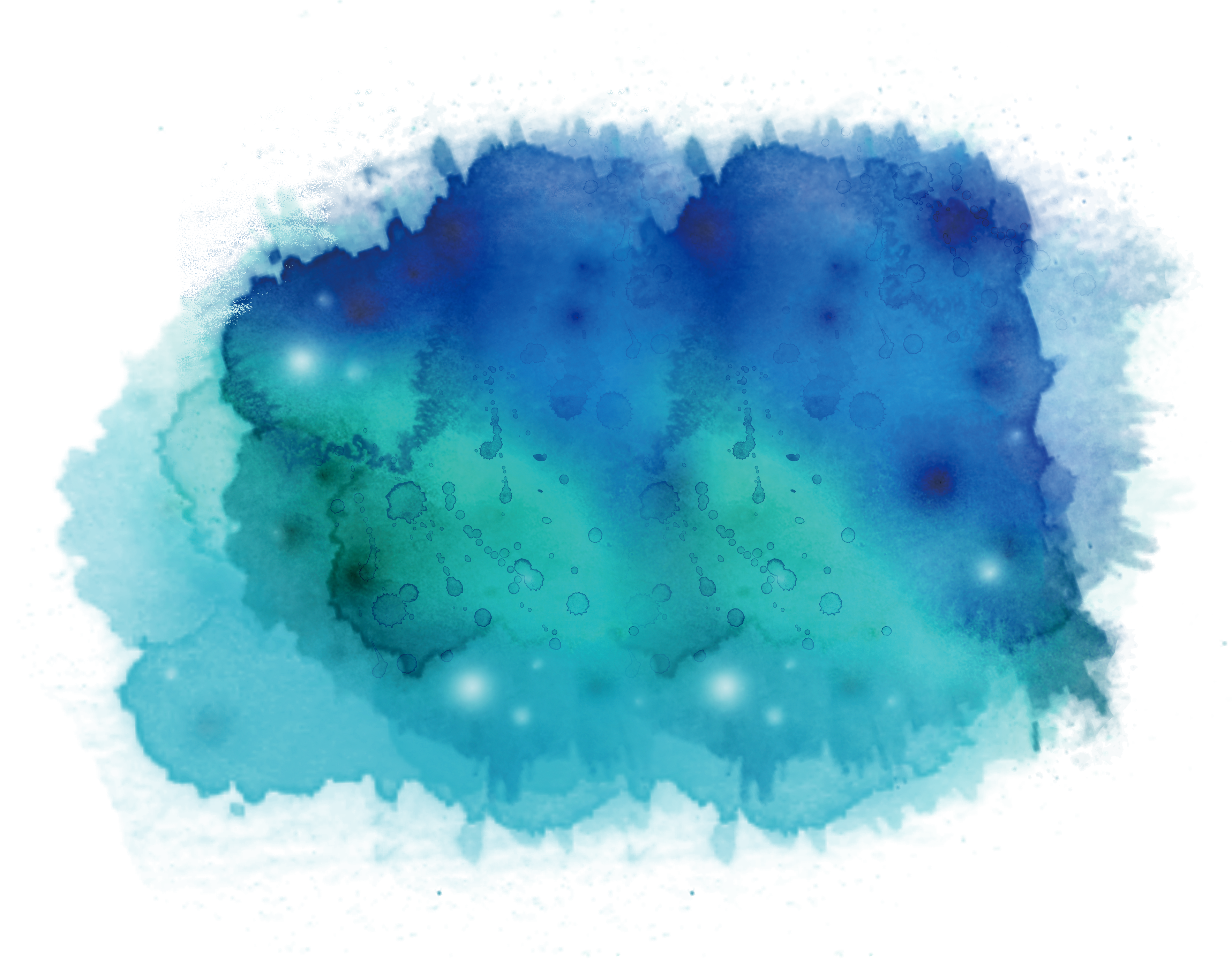 3532x2759 Ink Wash Painting Watercolor Painting Blue Teal Illustration