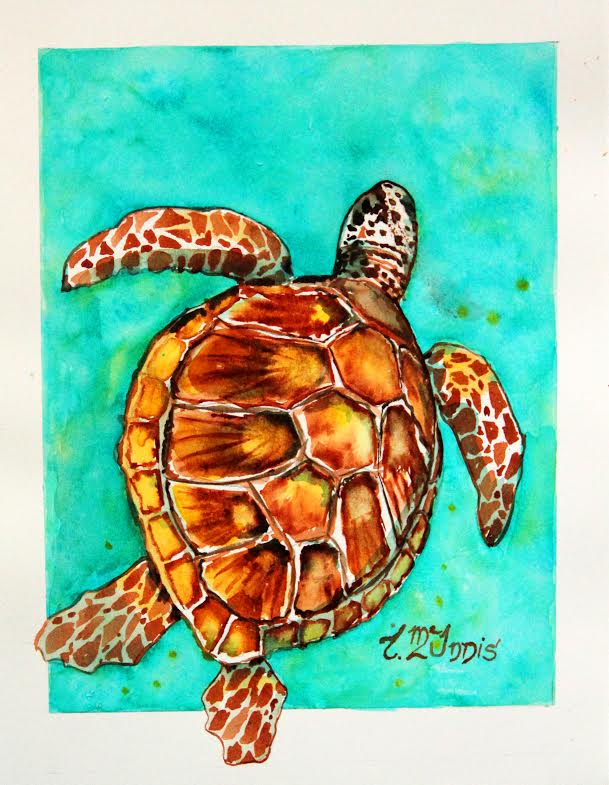 609x785 Sea Turtle Watercolor Painting Party Tues May 9th @630 Pm In