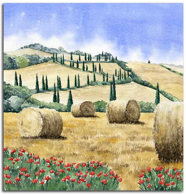 621x645 Original Watercolour Paintings Of Tuscany And Florence By English