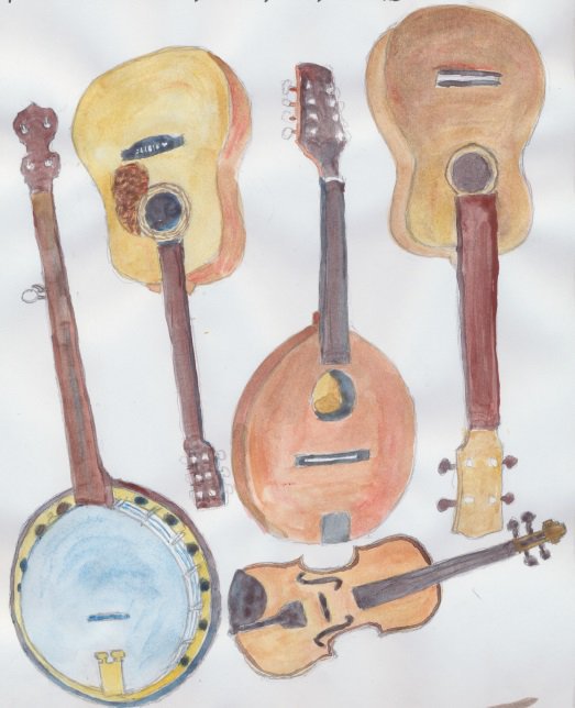 523x644 Free Banjo Tuner On Twitter Rt Bloomwyldeiris Day 2 Watercolor