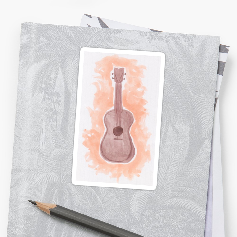 1000x1000 Ukulele Watercolor Stickers By Groovygracie Redbubble