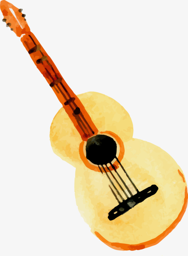 650x883 Vector Hand Painted Watercolor Guitar, Watercolor Vector, Guitar
