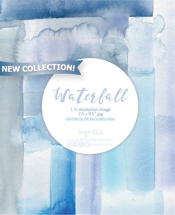 570x703 Digital Paper Indigo Ultramarine Blue Watercolor Etsy