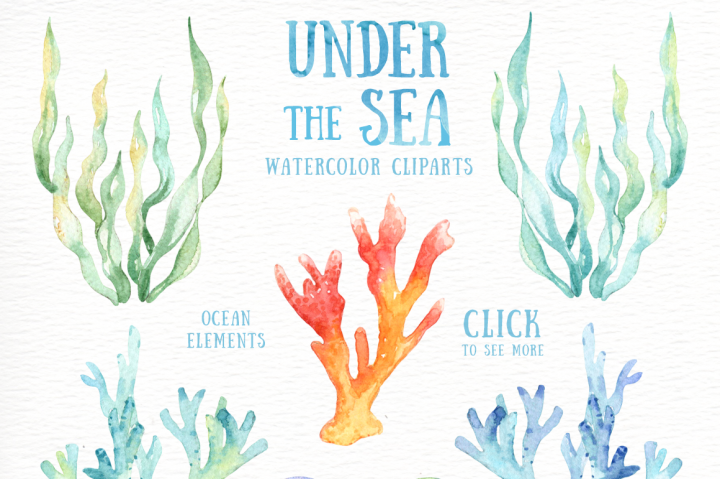 720x479 Under The Sea Watercolor Cliparts By Everysunsun