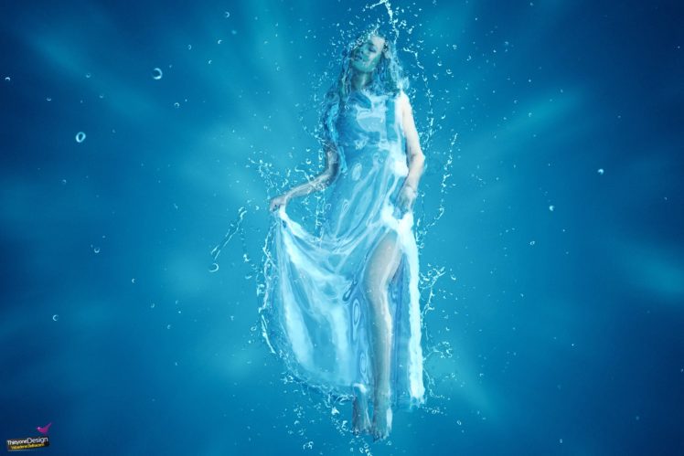 748x499 Women, Water Drops, Water, Watercolor, Underwater, Photo