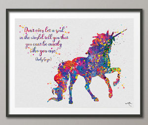 300x253 Unicorn Quote Watercolor Print Fantasy Art Print Animal Nursery