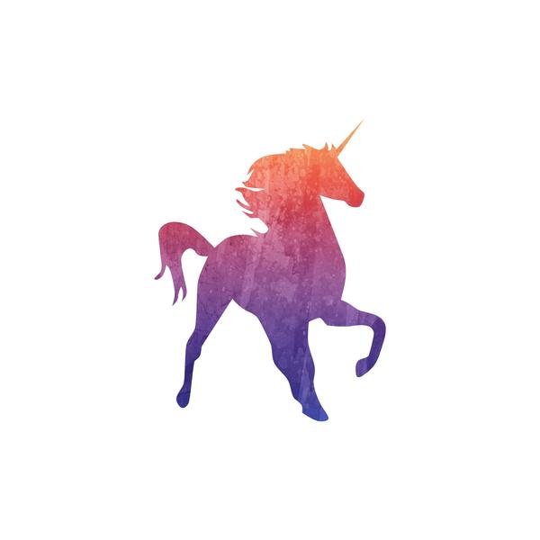 600x600 Watercolor Unicorn Printed Decal Azvinylworks