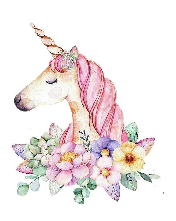 578x727 Unicorn Art Watercolor Painting Cute Kawaii Ftestickers