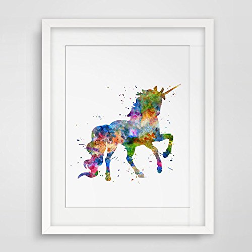 500x500 Unicorn Watercolor Art Print Wall Hanging Art Paper