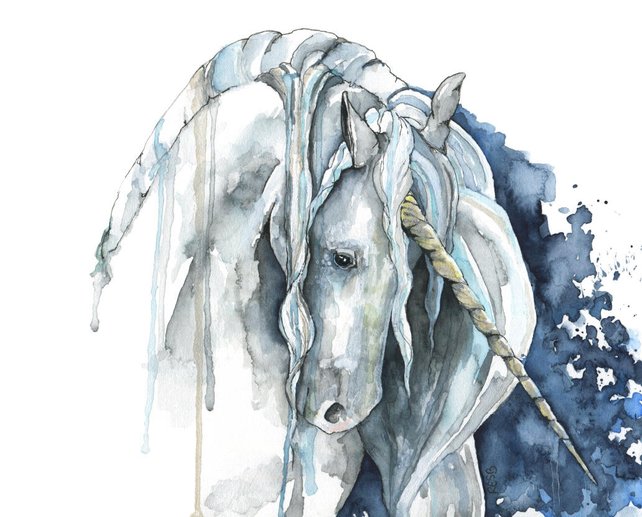 642x517 Unicorn Painting Watercolor Painting Unicorn Print Unicorn Etsy