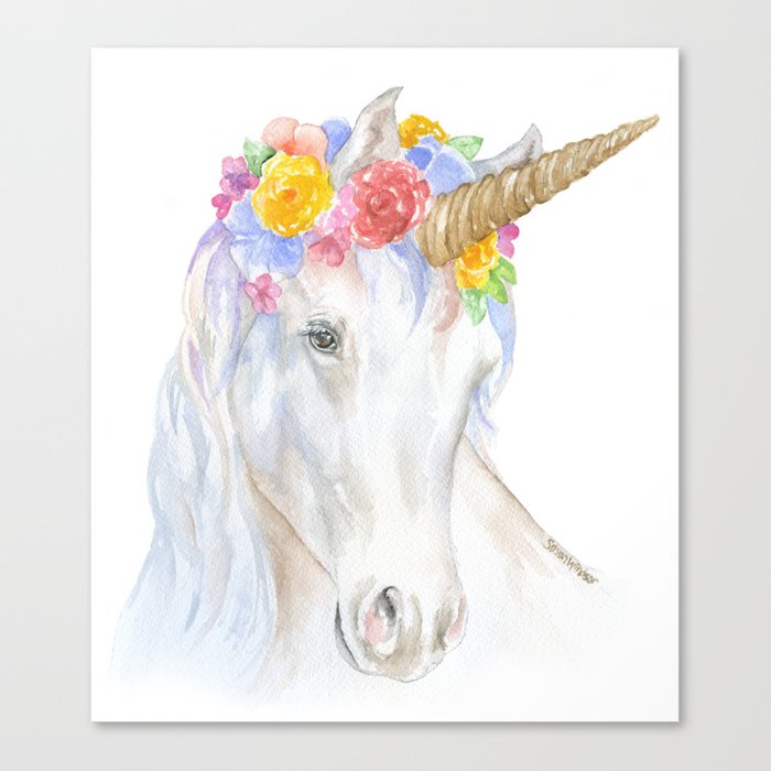 700x700 Unicorn Watercolor Painting Canvas Print By Susanwindsor Society6