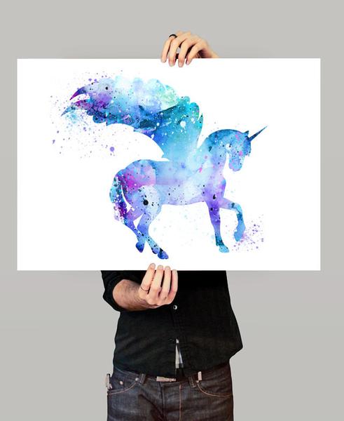 491x600 Unicorn Watercolor Print, Unicorn Art Print, Watercolor Art