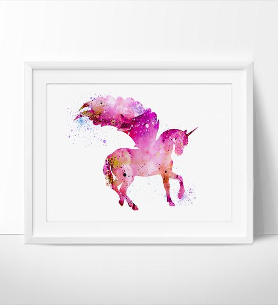 547x600 Unicorn Watercolor Print, Unicorn Art, Watercolor Painting