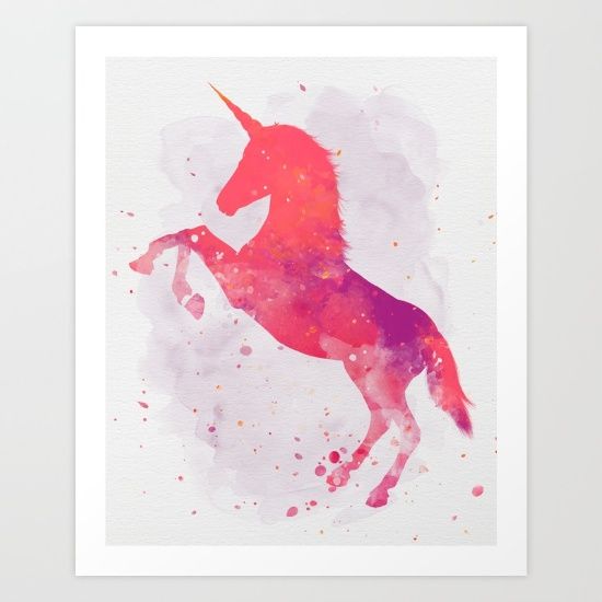 550x550 Pink Unicorn Watercolor Painting June 2016