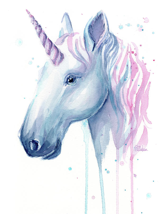 675x900 Cotton Candy Unicorn Painting By Olga Shvartsur