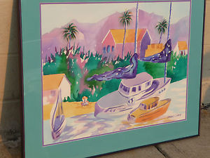 300x225 Dennis Luken Unique Original Watercolor Painting Coastal Scene