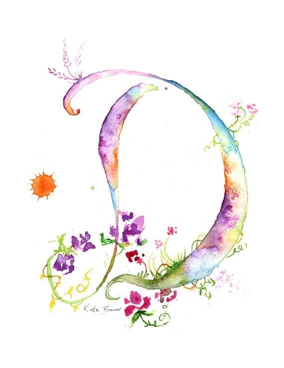 570x738 Flower Photo D Unique Letter D Watercolor Monogram Flower