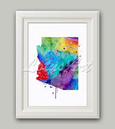 236x265 United States Map Print United States Watercolor Usa Map Wall Art