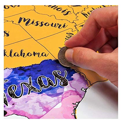 425x430 Scratch Off Usa Map Travel Watercolor By Mcscout Maps