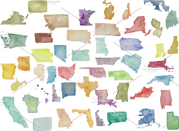 580x425 United States Clipart Watercolor ~ Frames ~ Illustrations ~ Hd