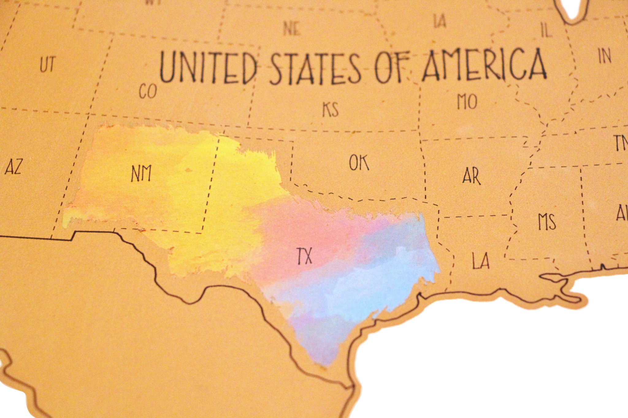 2048x1366 Watercolor United States And Surrounding Regions Scratch Off Map