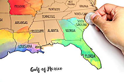 425x283 Watercolor United States Of America Scratch Off Map