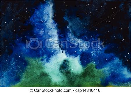 450x320 Watercolor Vector Universe Sky, Stars, Deep Space Violet, Blue