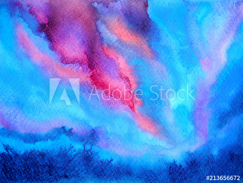 500x376 Abstract Art Universe Watercolor Painting Illustration Design