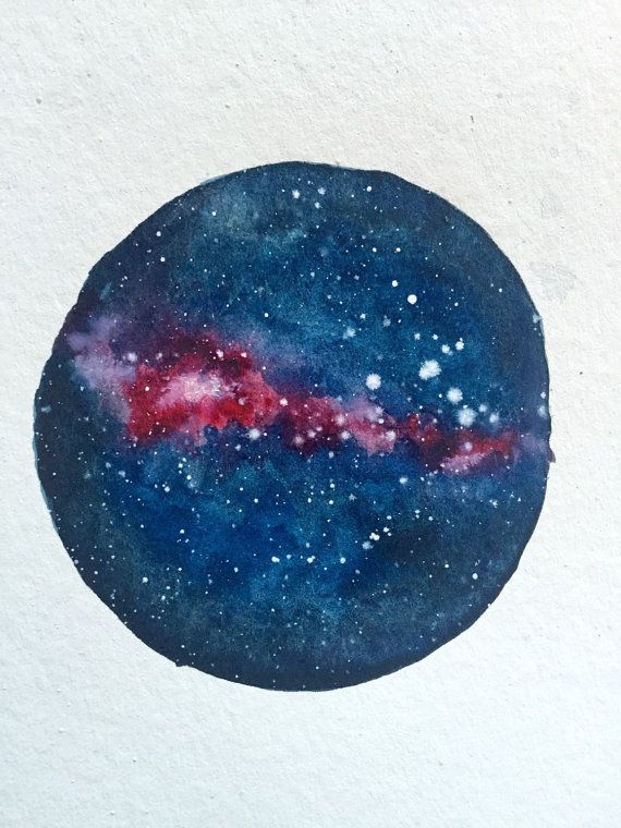 570x760 Tiny Universe Watercolor Painting By Homesweetpaperie On Etsy