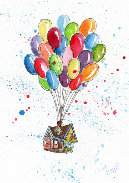 424x600 Pin By Kimberly Tasset On Balloons! Watercolor Print