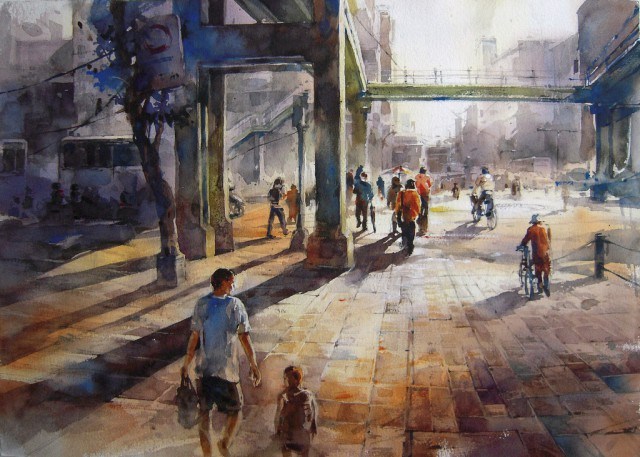 640x457 Gorgeous Urban Landscape Watercolor Paintings By Lin Ching Che