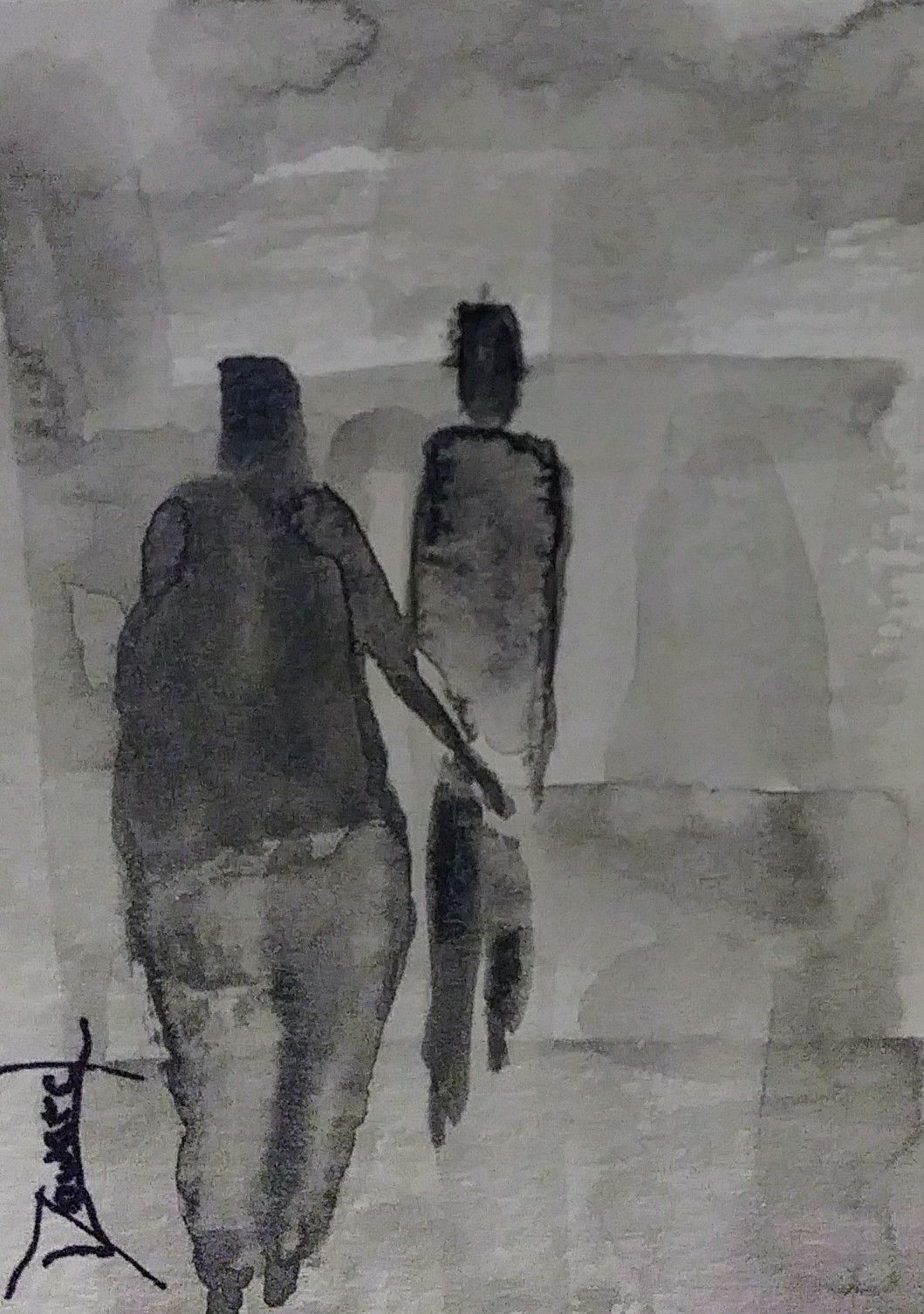 1059x1506 Original African American Aceo Card (2.5x3.5)urban Watercolor