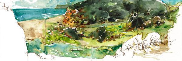 600x201 Urban Sketching A Panorama In Pen Amp Ink And Watercolor