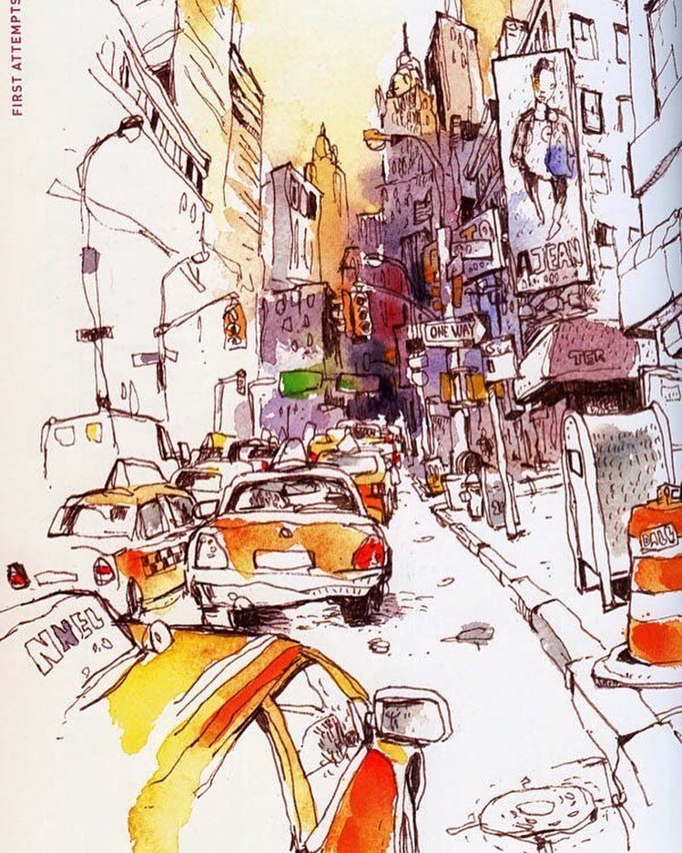 749x937 Urban Watercolor Sketch By Felix Scheinberger Germany. Gorodskoj