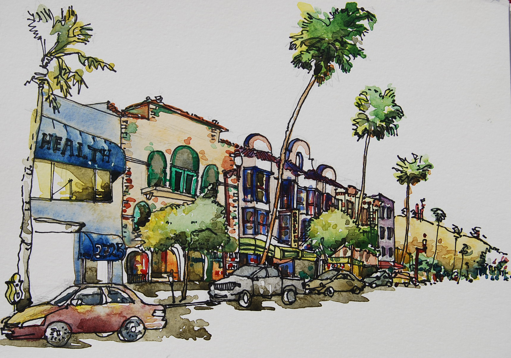 Urban Watercolor Sketching at GetDrawings | Free download