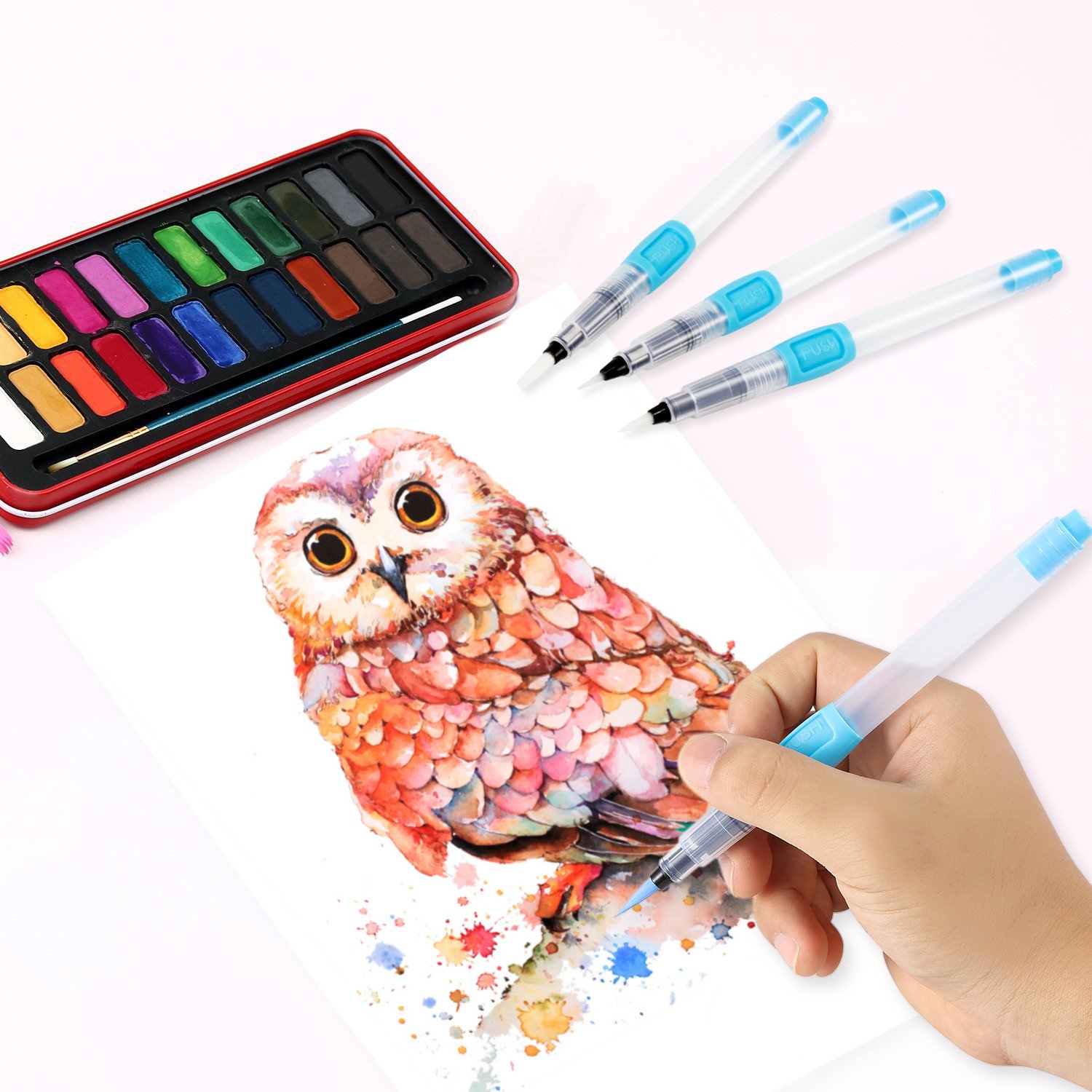 1500x1500 Ship To Usa Only)magicfly Arts Watercolor Brush 6 Pcs Assorted