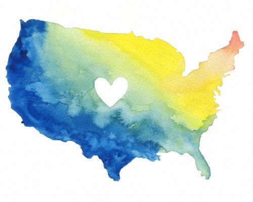 500x400 I Love The Usa Watercolor Map Print 8 X 10 Via Etsy. (Make A