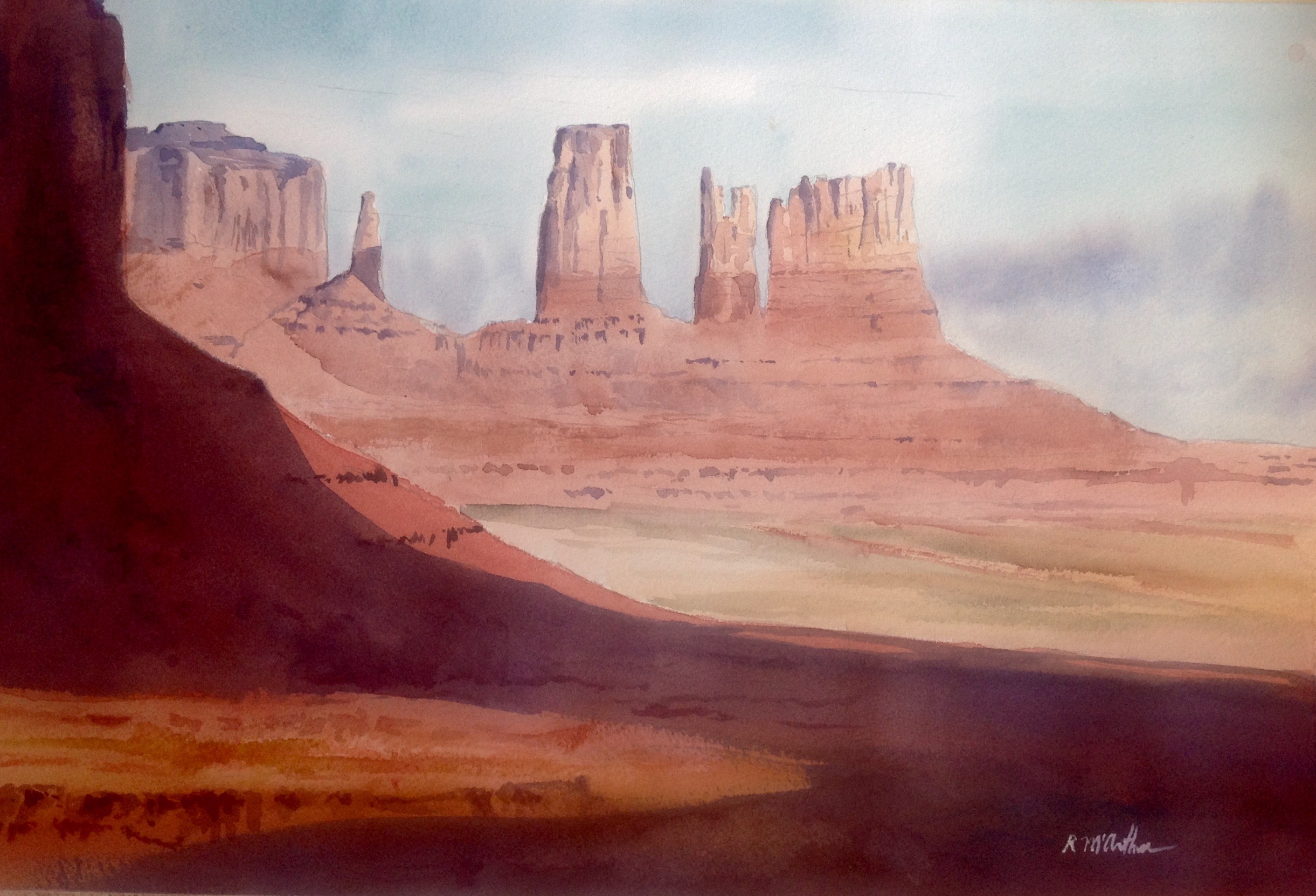 2442x1663 Monument Valley, Utah Watercolor Atelier