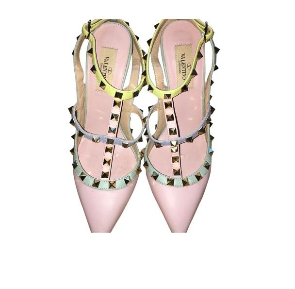 608x595 Valentino Multicolor Rockstud Watercolor T Strap Pumps Size Us 7.5