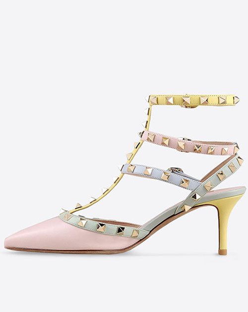 500x630 Valentino Rockstud 65mm Watercolor Leather Ankle Strap Slingback