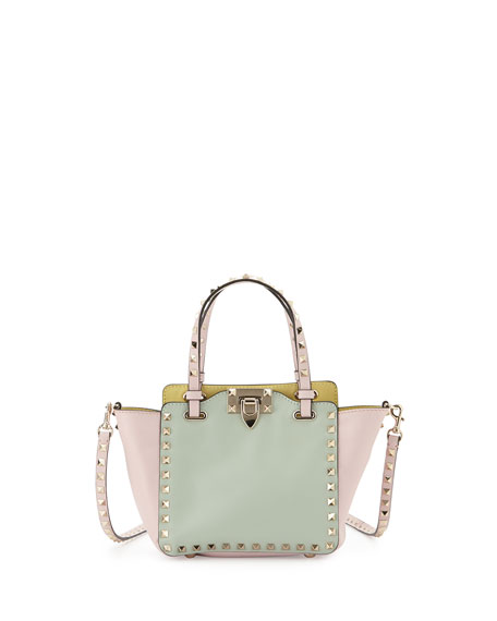 456x570 Valentino Rockstud Mini Tote Bag, Watercolor Multi
