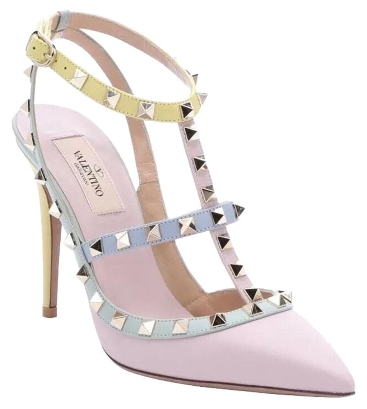 726x810 Valentino Watercolor Pastel Rockstud Spring T Strap Heels Pumps